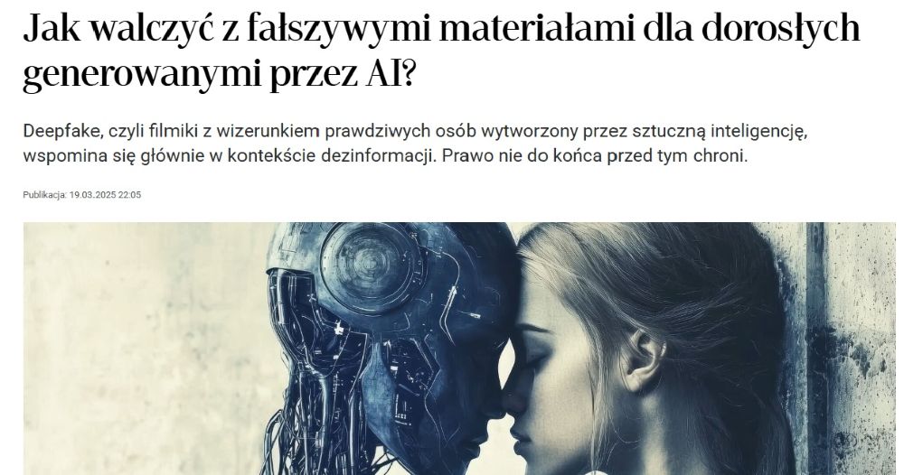 Polish daily newspaper covers policy report on synthetic media abuse